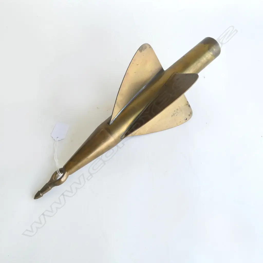ANTIQUE BRASS SAIL BOAT SPEED METER L400MM Image 1++