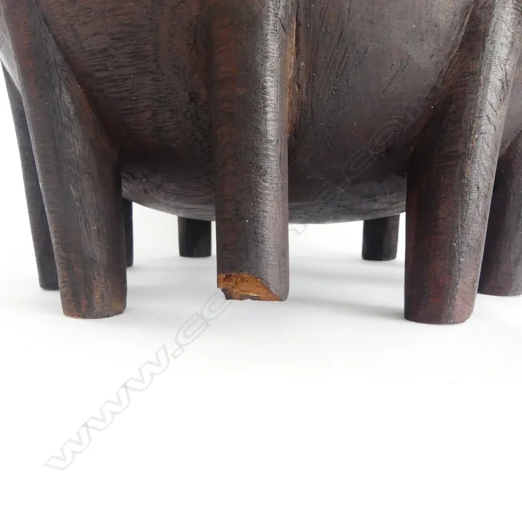 ANTIQUE SAMOAN 10 LEG TONOA KAVA BOWL 360mm dia... Image 1++