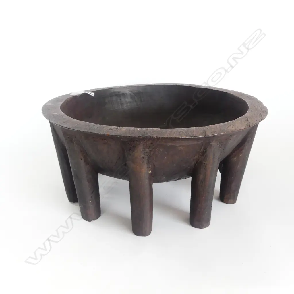 ANTIQUE SAMOAN 10 LEG TONOA KAVA BOWL 360mm dia... Image 1++