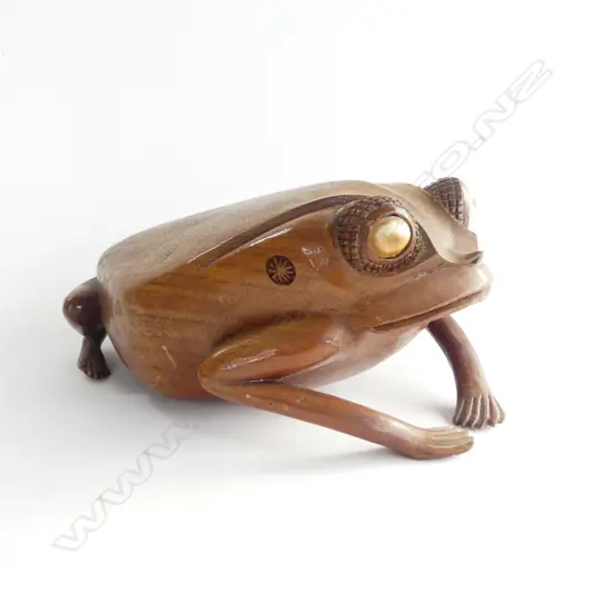 VINTAGE TRIBAL CARVED HARDWOOD FROG L.310mm (AK36)