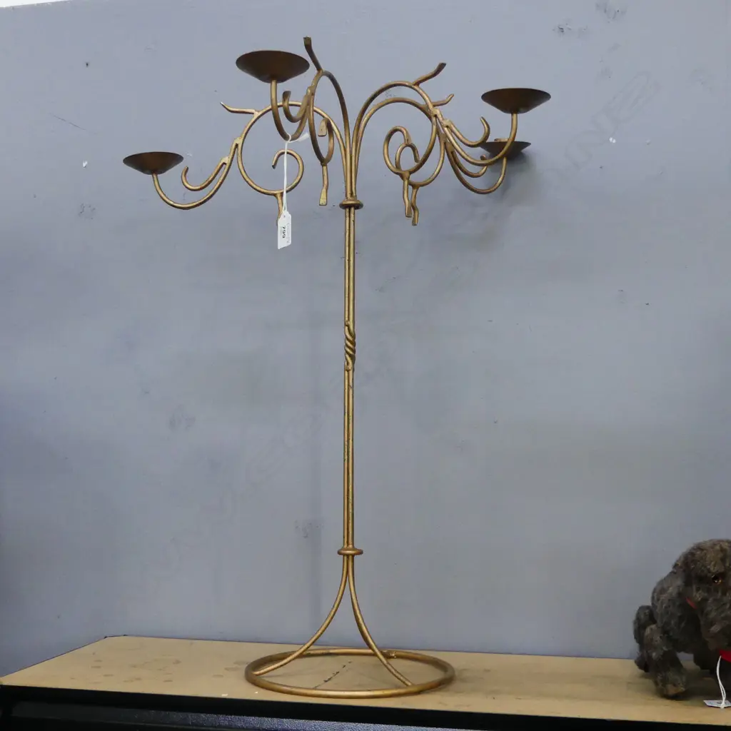 4 ARM GOLD METAL CANDLE HOLDER H.670mm Image 1++