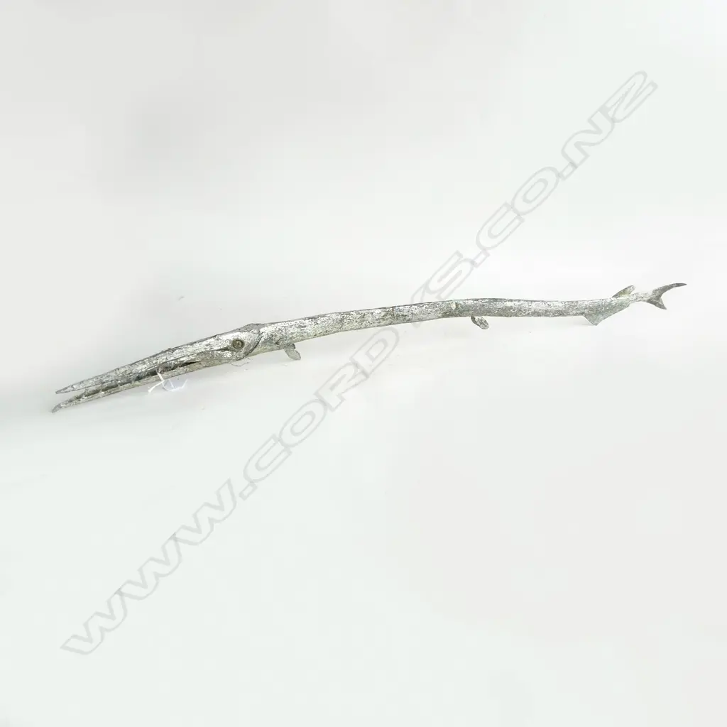 BRONZE FISH, SILVER FINISH L.980mm possibly by Jonathan Campbell Image 1++