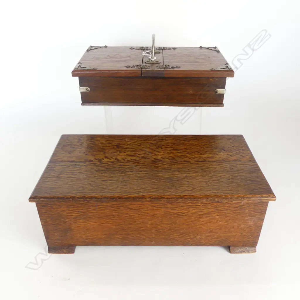 2 OAK BOXES; TWIN COMPARTMENT + OTHER W.315mm Image 1++