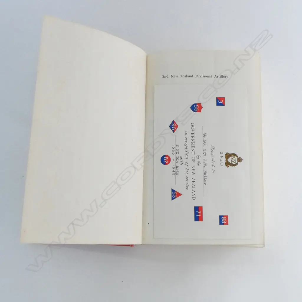 OFFICIAL HISTORY OF NEW ZEALAND IN WWII 1939-45; 2nd NEW ZEALAND DIVISIONAL ARTILLERY by W.E. MURPHY, 1st Ed. 1966.. Image 1++