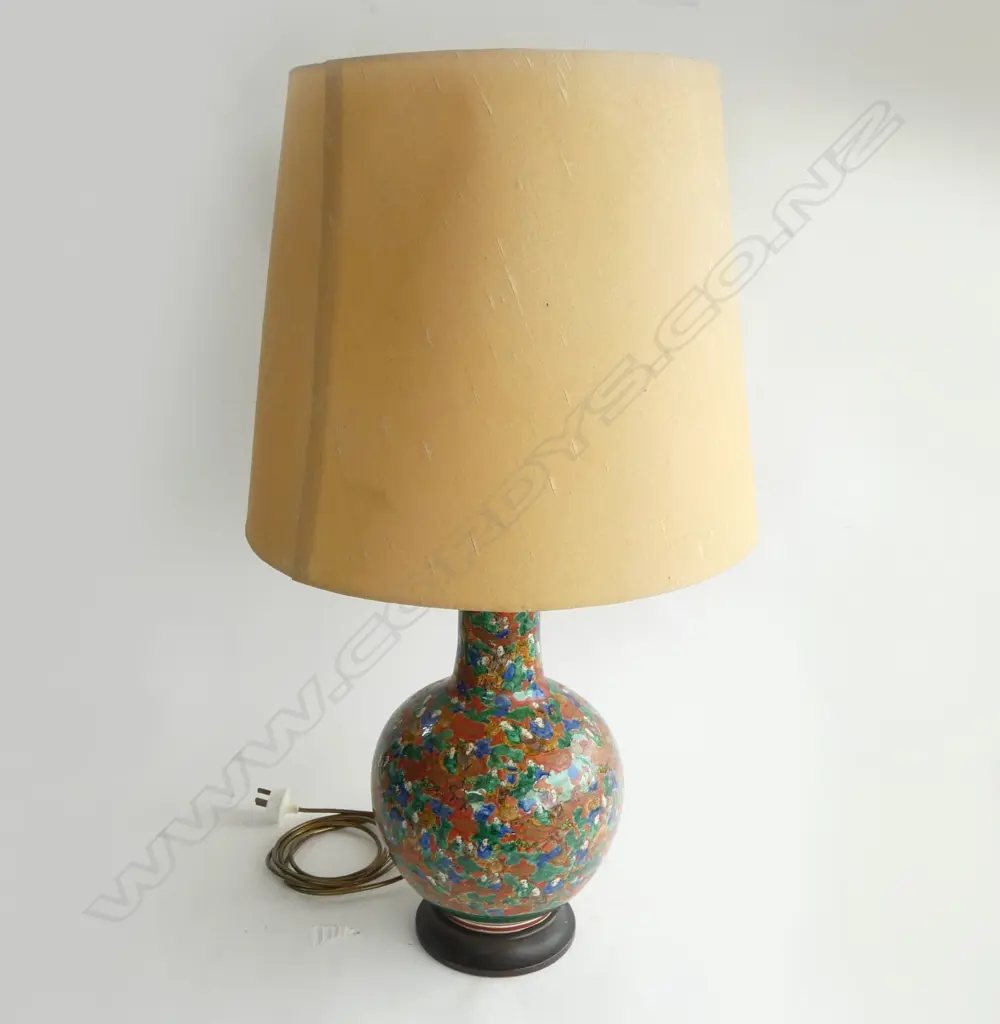 LG JAPANESE KUTANI LAMP GOURD SHAPED, DECORATED KUTANI WITH FIGURES IN THE STYLE OF MOKUBEI, 440 x 260mm ( BASE) TOTAL H Image 1++