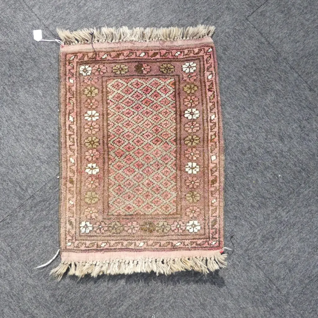 HAND KNOTTED BALUCHI SMALL RUG ALL WOOL 630 X 490mm Image 1++