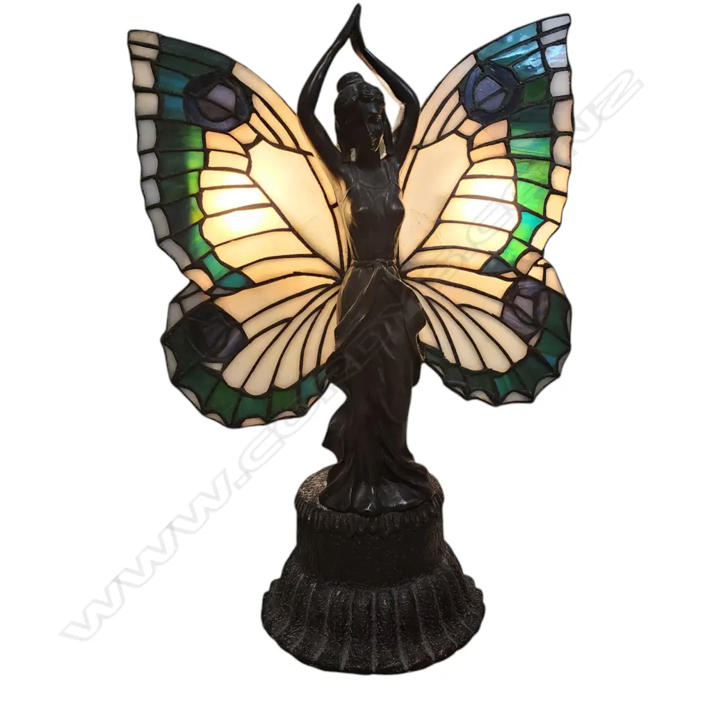TIFFANY STYLE FAIRY/BUTTERFLY TABLE LAMP - 390x300x150 mm Image 1++