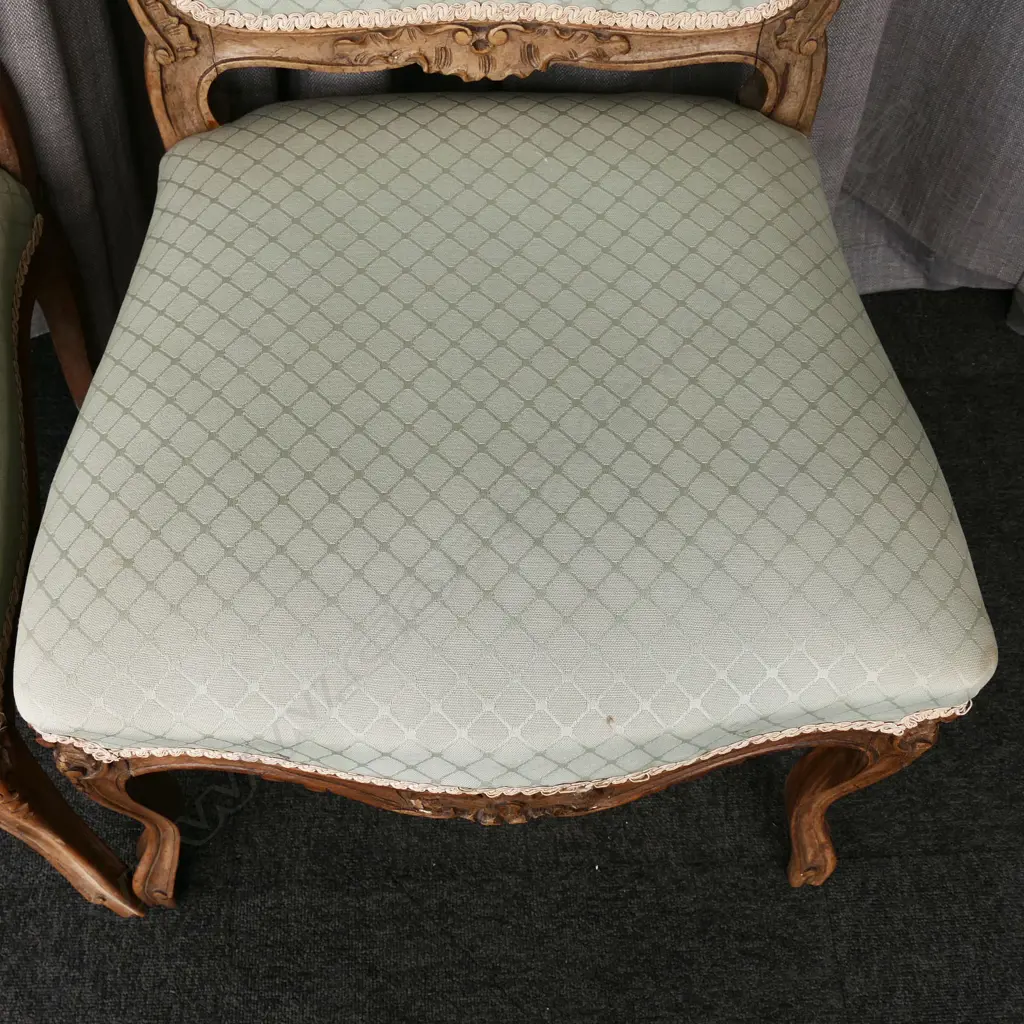 PR ANTIQUE FRENCH CARVED & UPHOLSTERED SIDE CHAIRS Image 1++