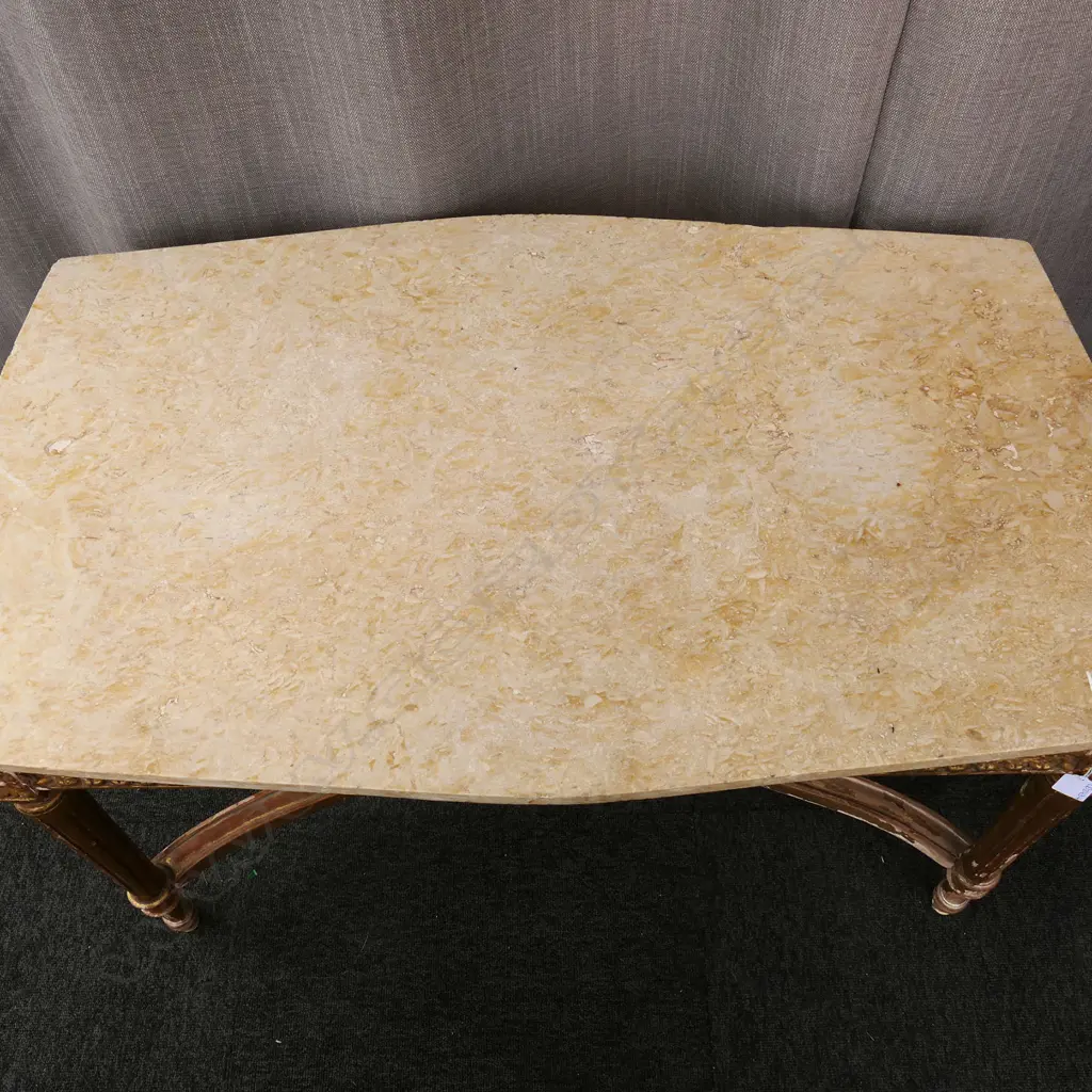 FRENCH STYLE GILT MARBLE TOP TABLE 960x580x540mm Image 1++