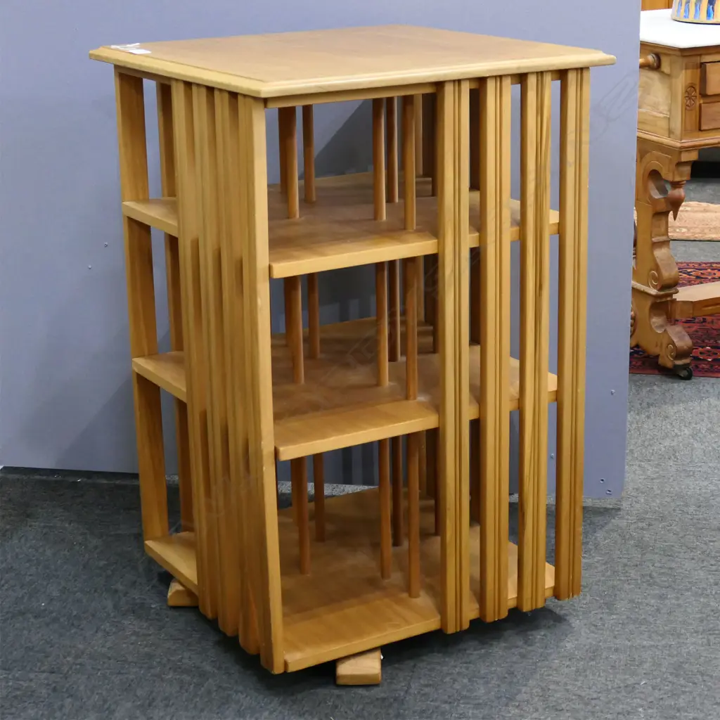 REVOLVING KAURI BOOKSHELF 560x560x870mm Image 1++