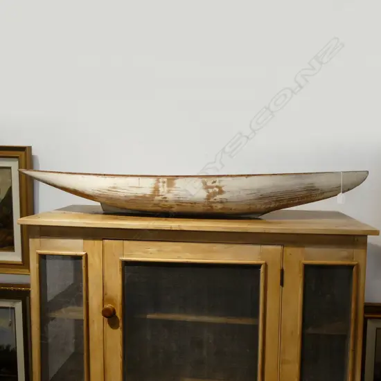 CARVED WOODEN BOAT HULL L.1285mm