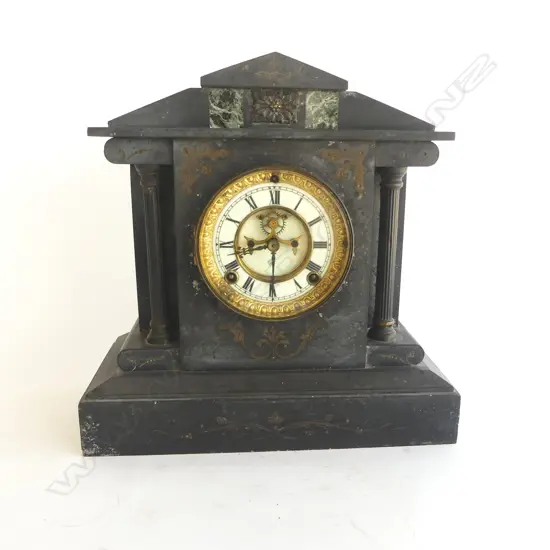 HEAVY SLATE MANTLE CLOCK H.325mm