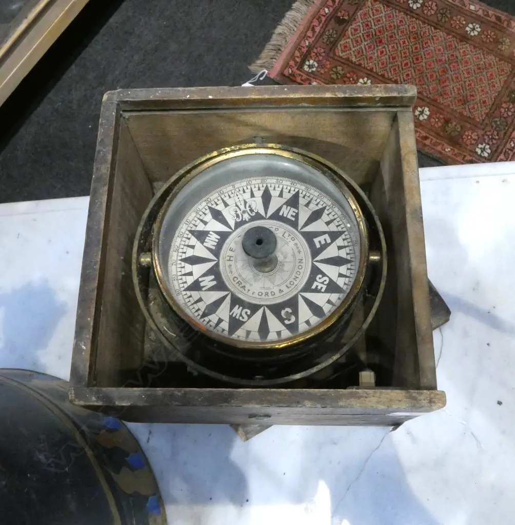 BOXED GIMBAL COMPASS HEATH & Co LONDON W.200mm Image 1++