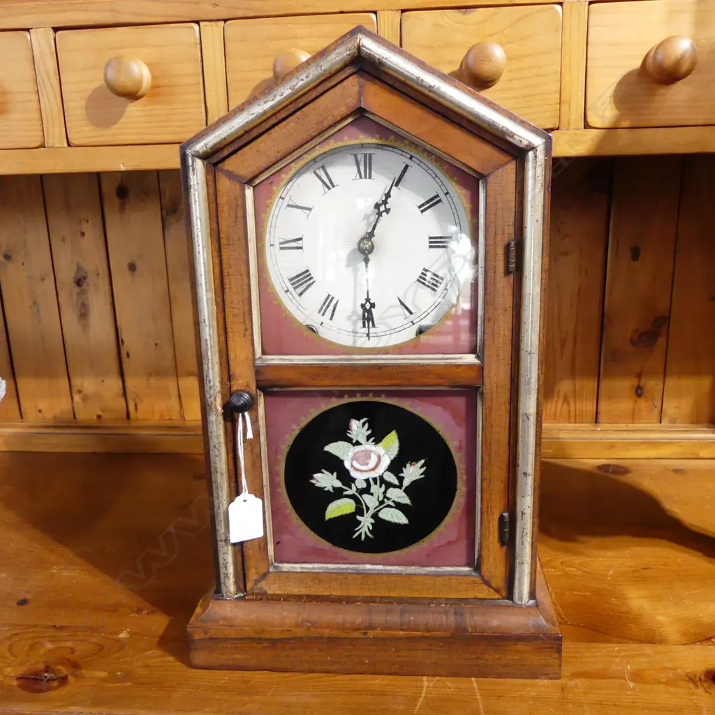 MID 19thC AMERICAN MANTLE CLOCK H.440mm Image 1++