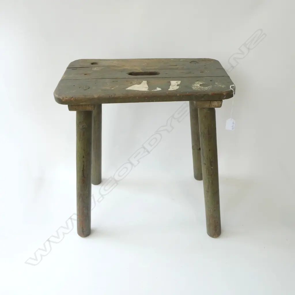 RUSTIC WOODEN STOOL 500x300x530mm old borer sign Image 1++