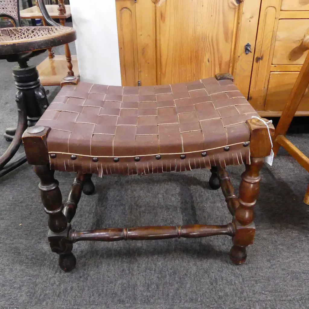 LATICE TOP WOODEN STOOL 470x355x390mm Image 1++