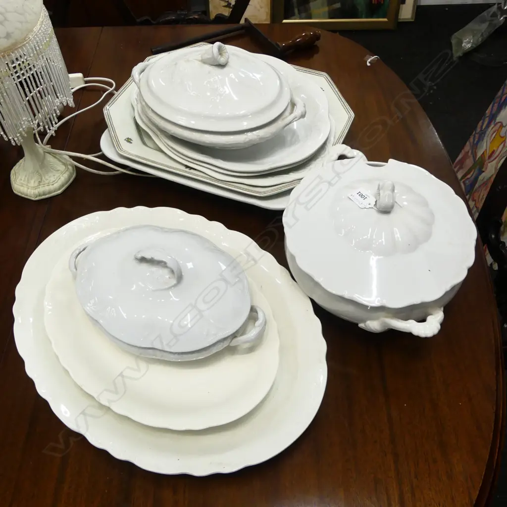 ANTIQUE WHITE CHINA; IRONSTONE ETC Image 1++