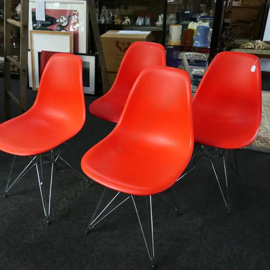 4 DSR EIFFEL SIDE CHAIRS BY CHARLES & RAY EAMES FOR VITRA