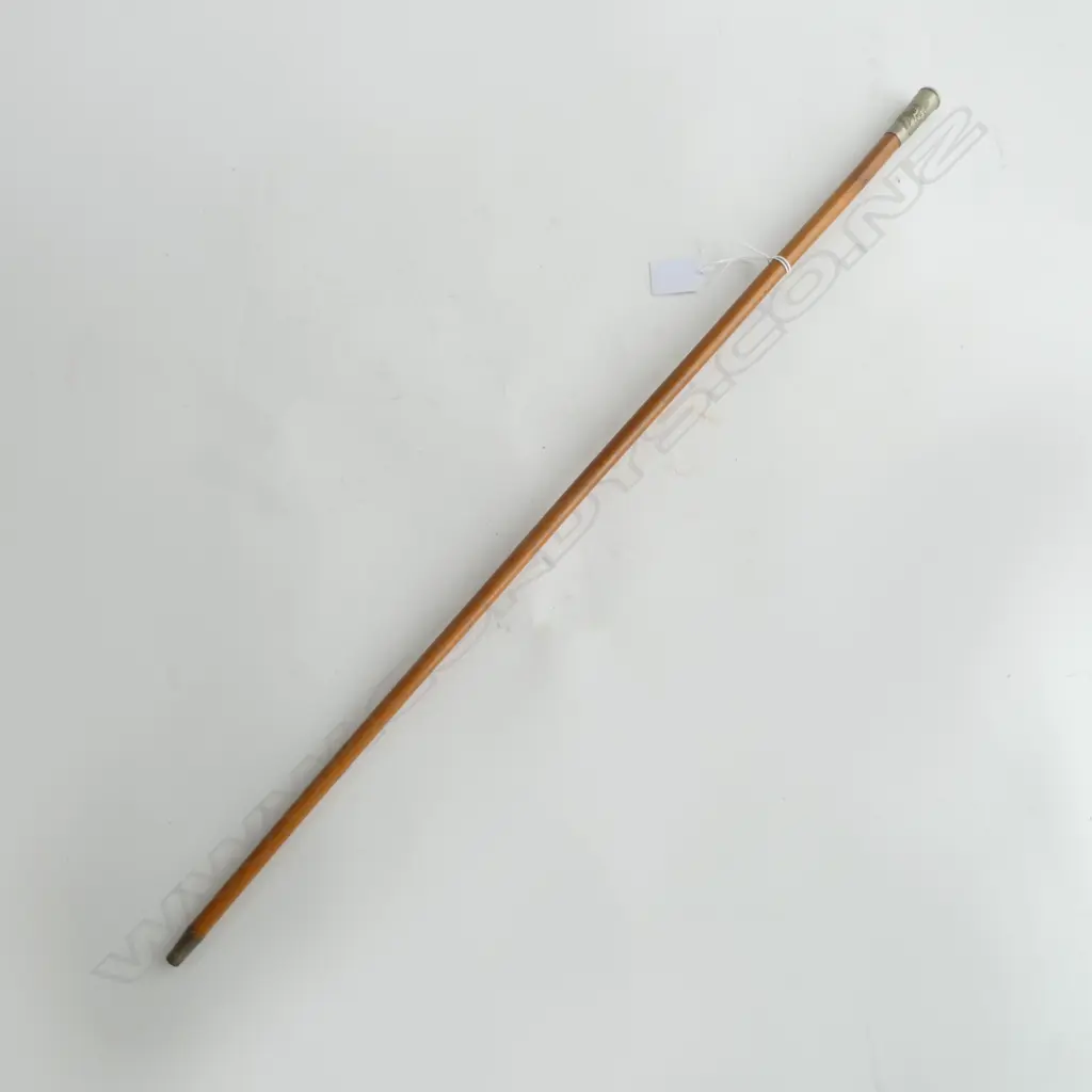 PEWTER TIPPED 'BARBADOS VOLUNTEERS' SWAGGER STICK L.690mm Image 1++