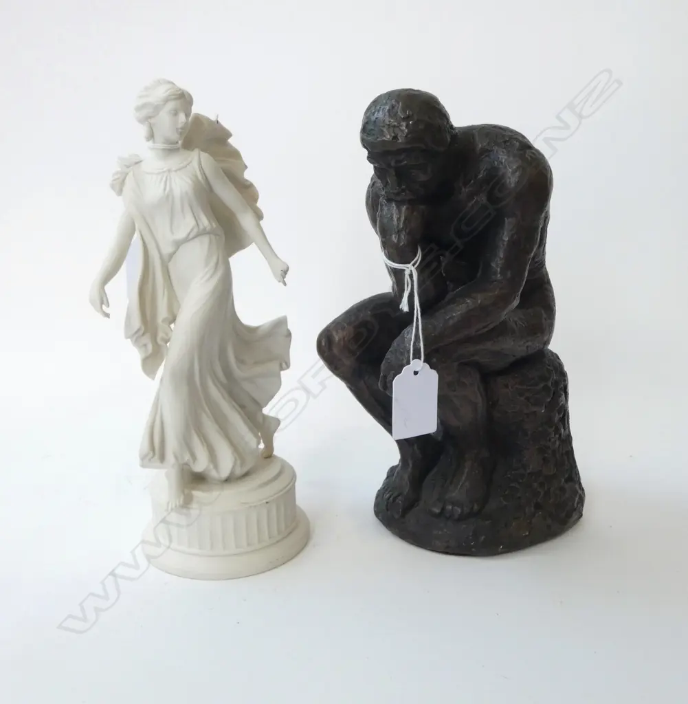 BRONZED FIGURE & WEDGWOOD 'DANCING HOURS' H.250mm Image 1++