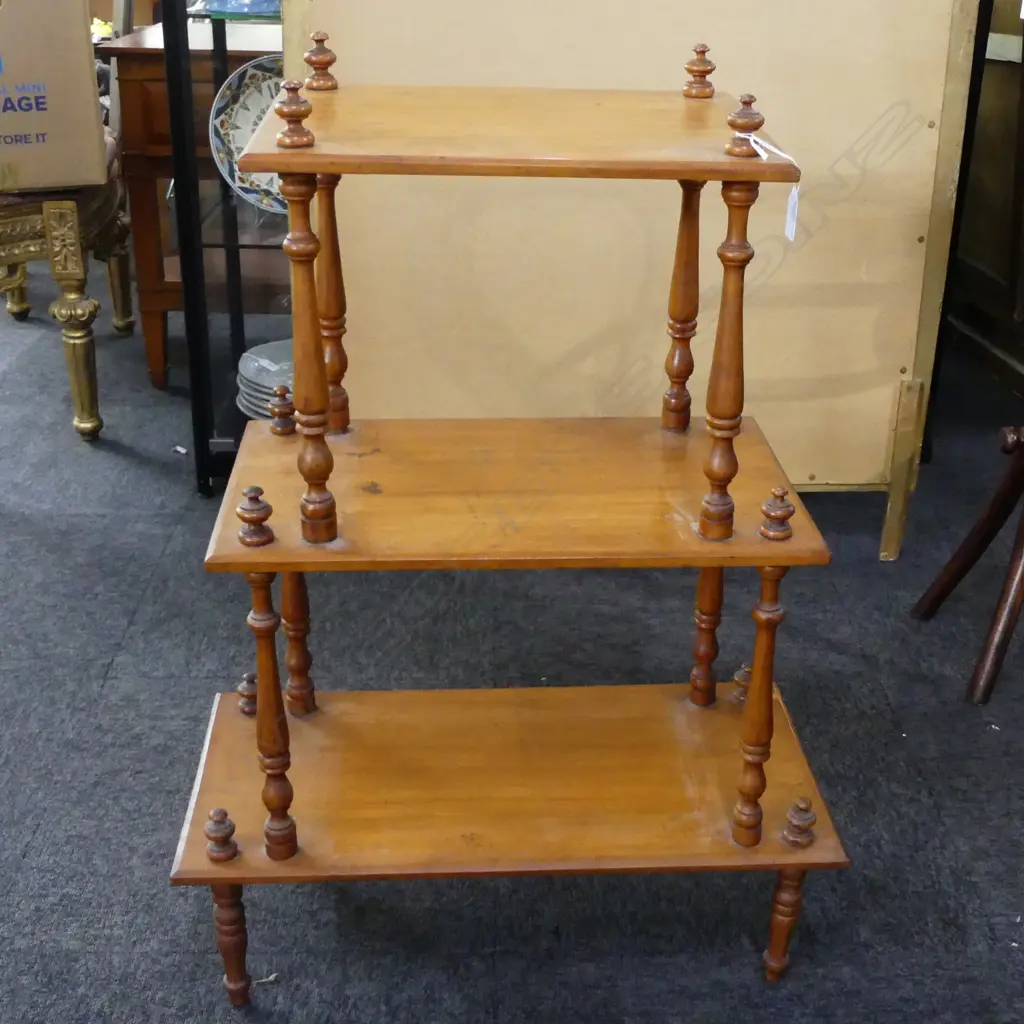 3 TIER WOODEN SHELVES 595x295x825mm Image 1++