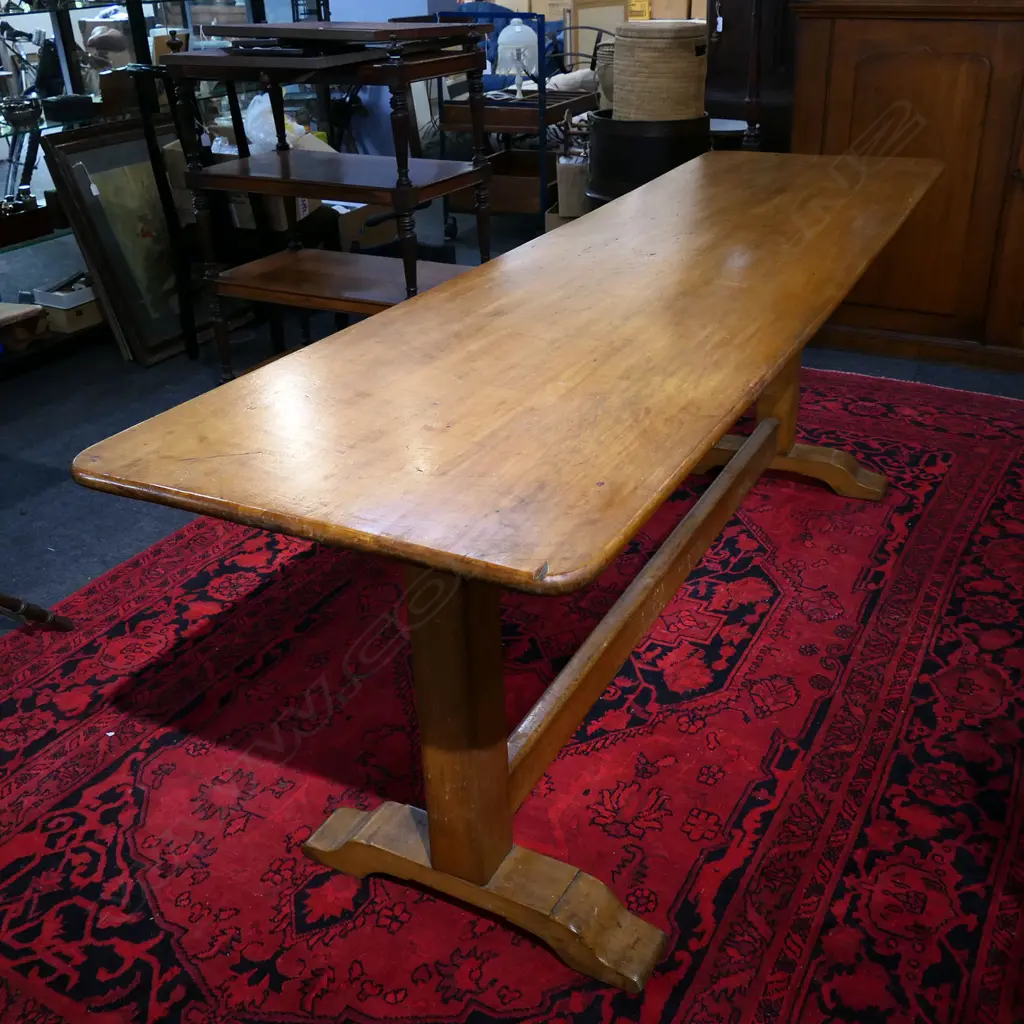 WOODEN TABLE w. STRETCHER BASE 2135x600x770mm Image 1++