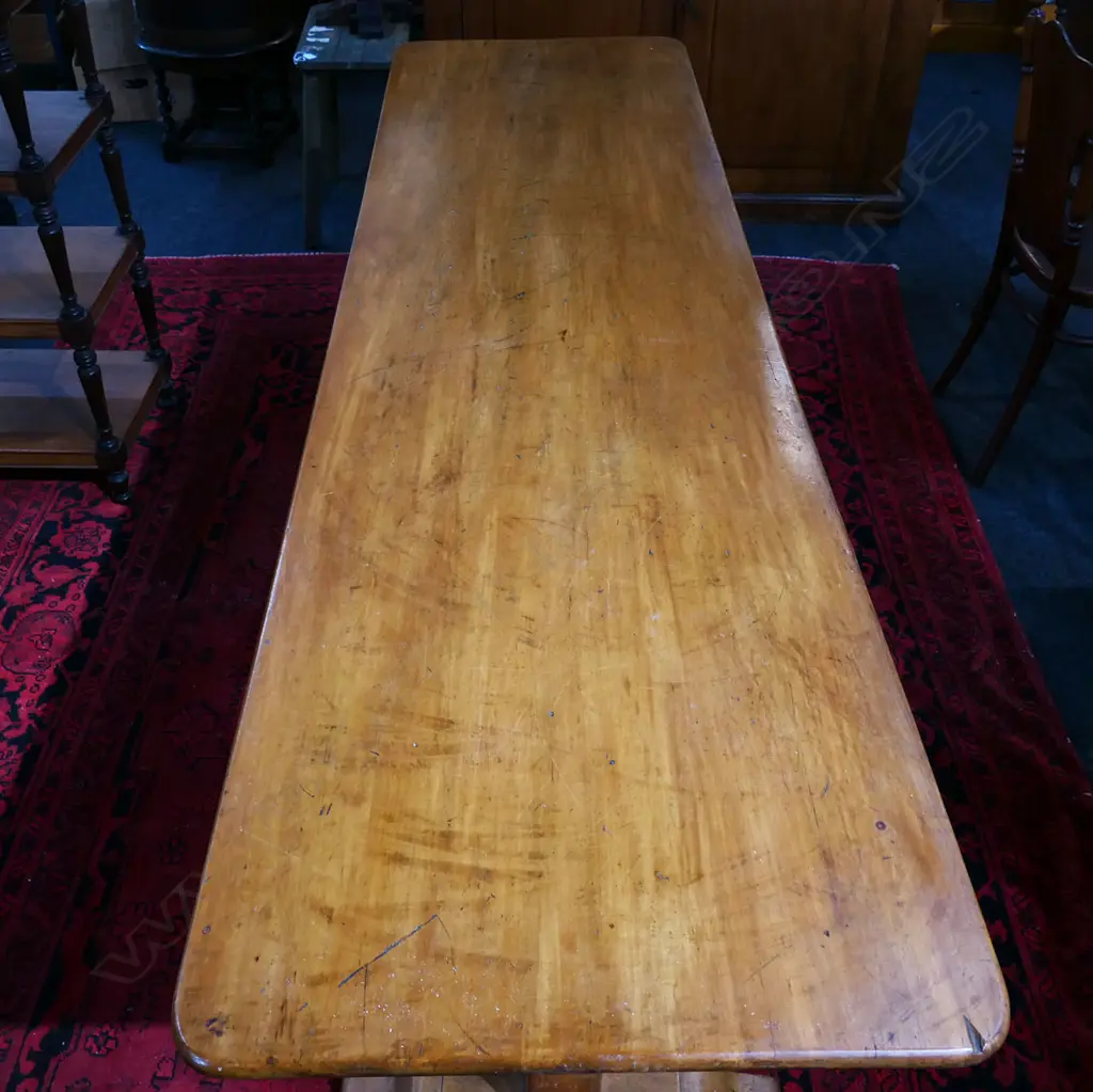 WOODEN TABLE w. STRETCHER BASE 2135x600x770mm Image 1++