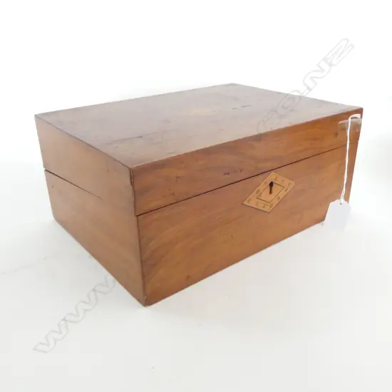 WOOD INLAID WRITING SLOPE; Mostly unfitted interior W.300mm 
