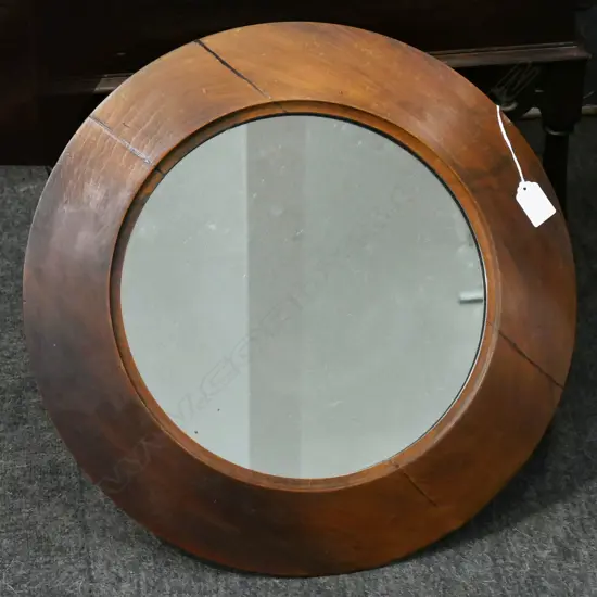 MIRROR, WOODEN FRAME 450mm dia