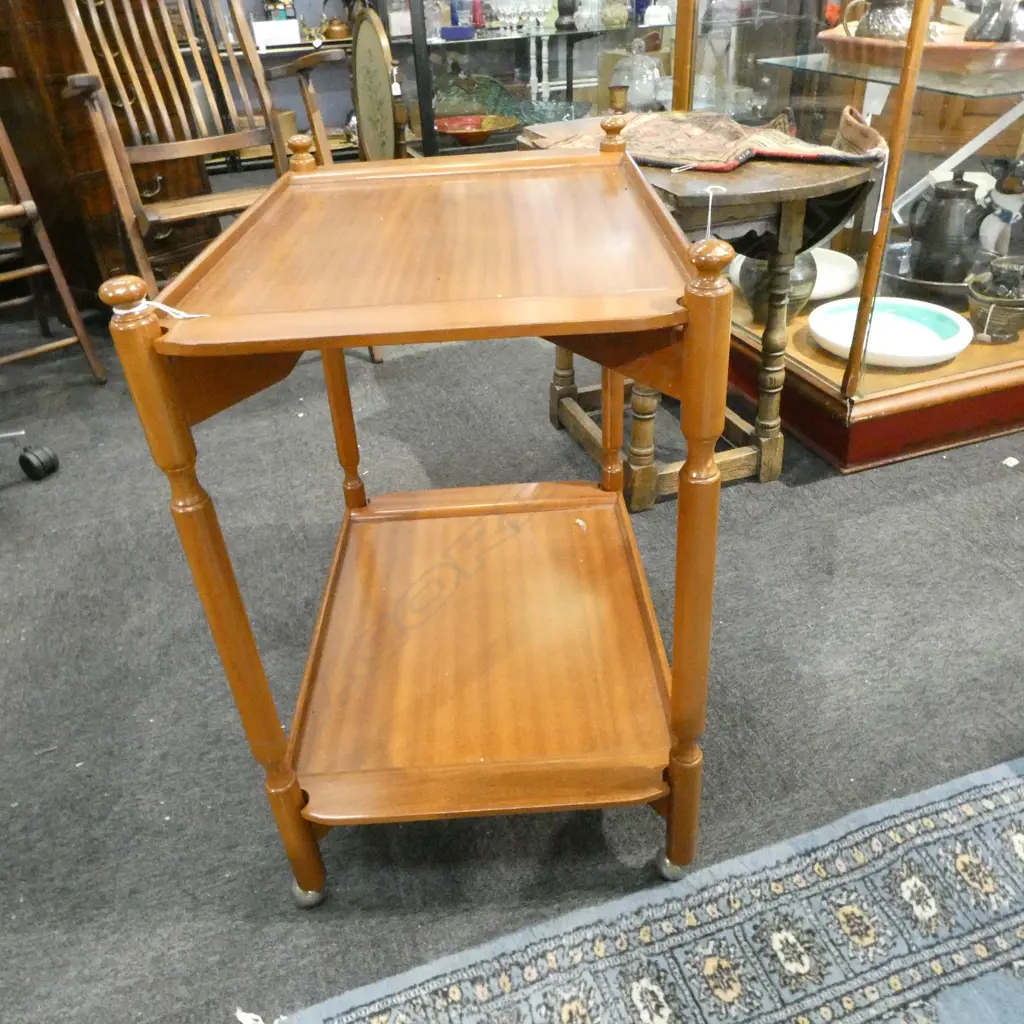 2 TIER FOLDING TRAY TABLE 605x415x680mm Image 1++