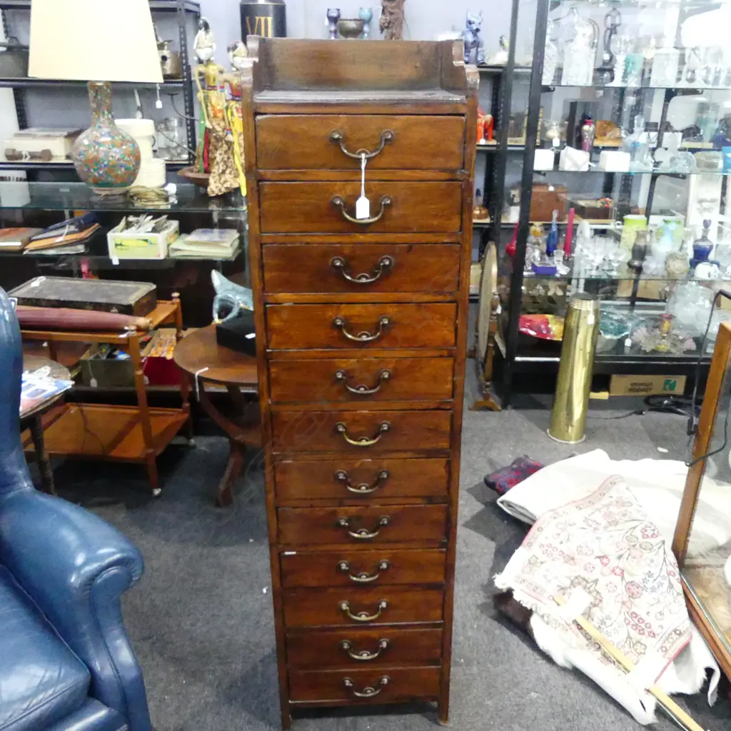 TALL 12 DRAWER WOODEN UNIT 405x440x1560mm Image 1++