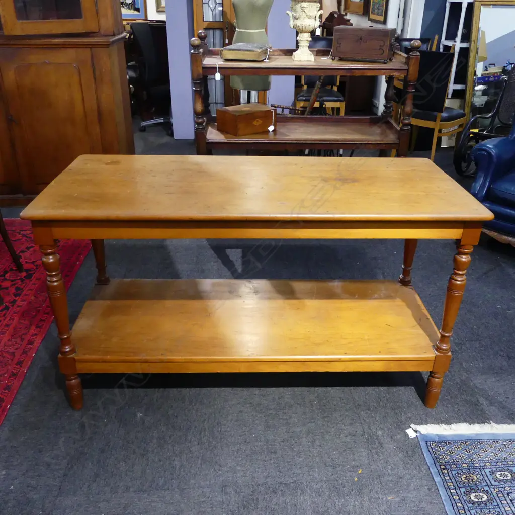 UNCOMMON COLONIAL 2 TIER KAURI KITCHEN ISLAND TABLE 1405x615x790mm Image 1++