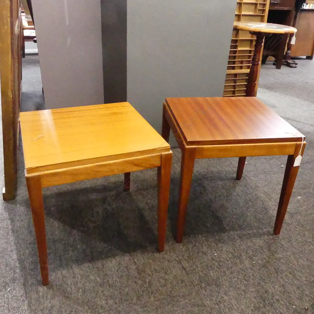 PR RETRO DANSKE MOBLER MAHOGANY SIDE TABLES 370x370x380mm... Image 1++