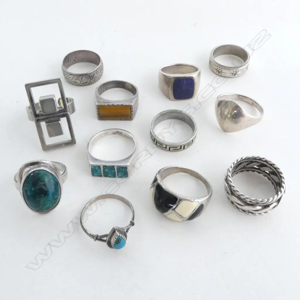 BAG 10 SILVER & OTHER RINGS Image 1++