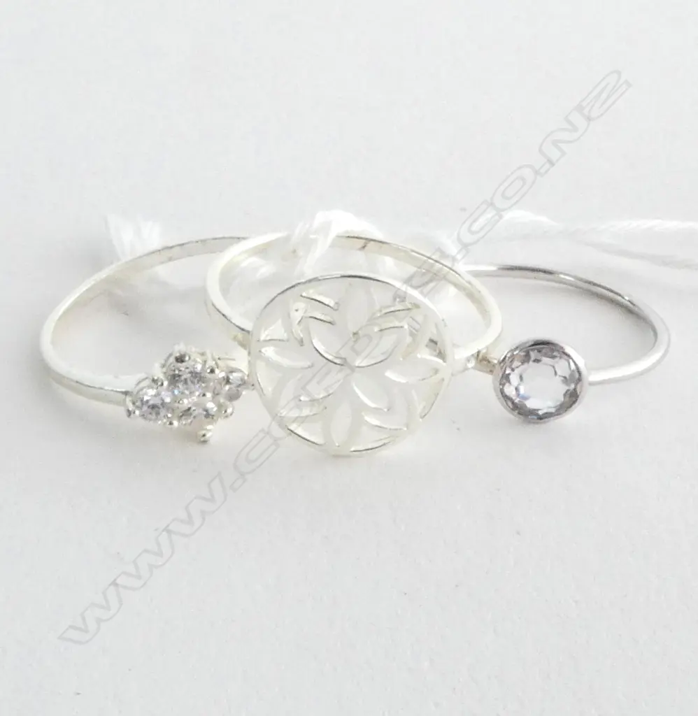3 STG SILVER RINGS Image 1++