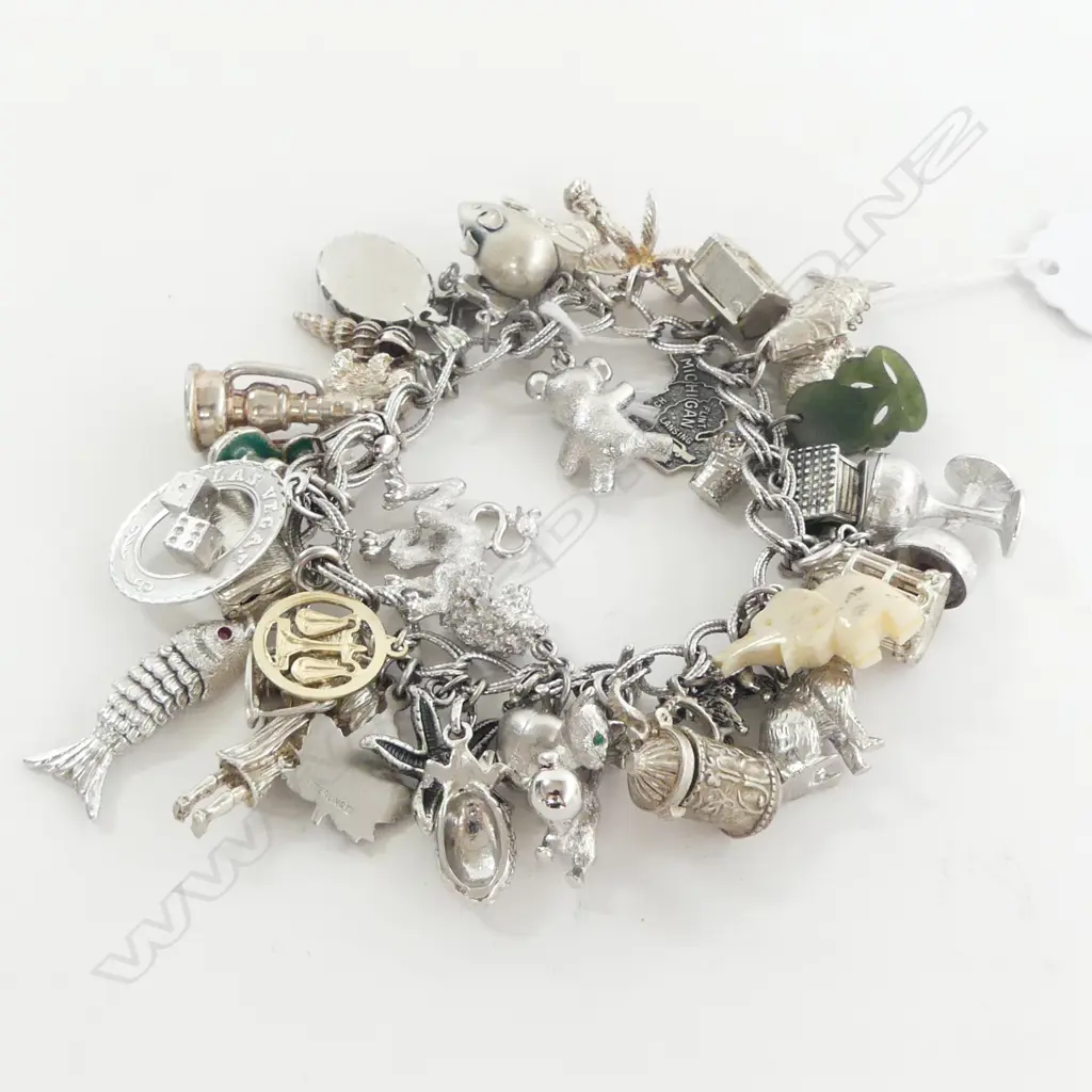 S/SILVER CHARM BRACELET 213G  (NOT ALL SILVER) Image 1++