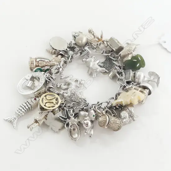 S/SILVER CHARM BRACELET 213G  (NOT ALL SILVER)