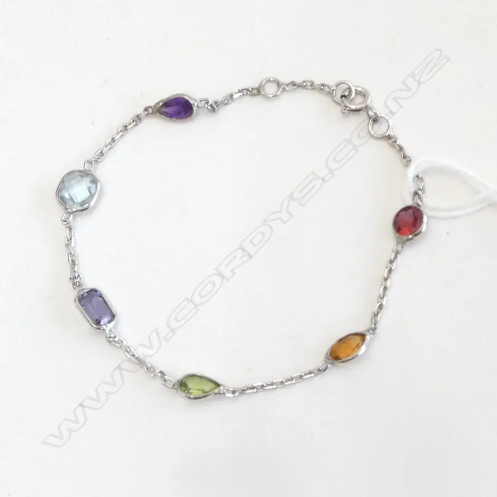 SILVER & MULTI GEM BRACELET Image 1++