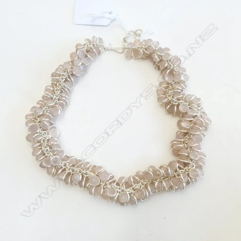 SILVER & QUARTZ BEADED NECKLACE, L.400mm Image 1++