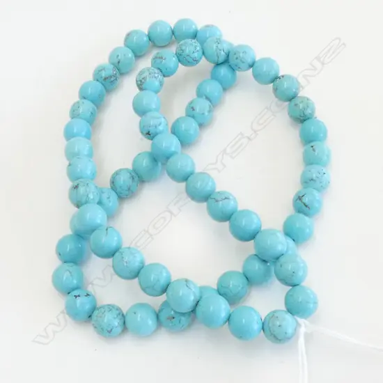 TURQOISE BEAD NECKLACE, L.600mm