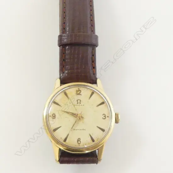 1960'S/70'S GENT'S OMEGA WRISTWATCH gold capped running w leather strap