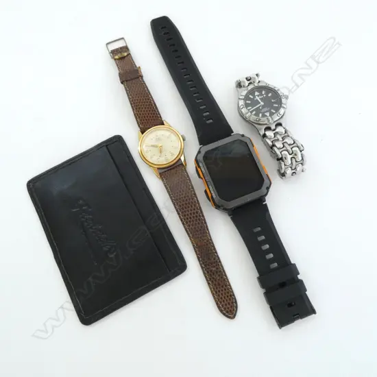 3 GENTS WATCHES HAFIS, ELLESSE, SMARTWACH & CARD POUCH (watches not running)