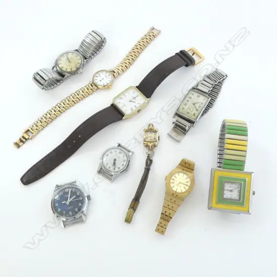 9 VINTAGE GENT'S & LADY'S WRISTWATCHES AS IS