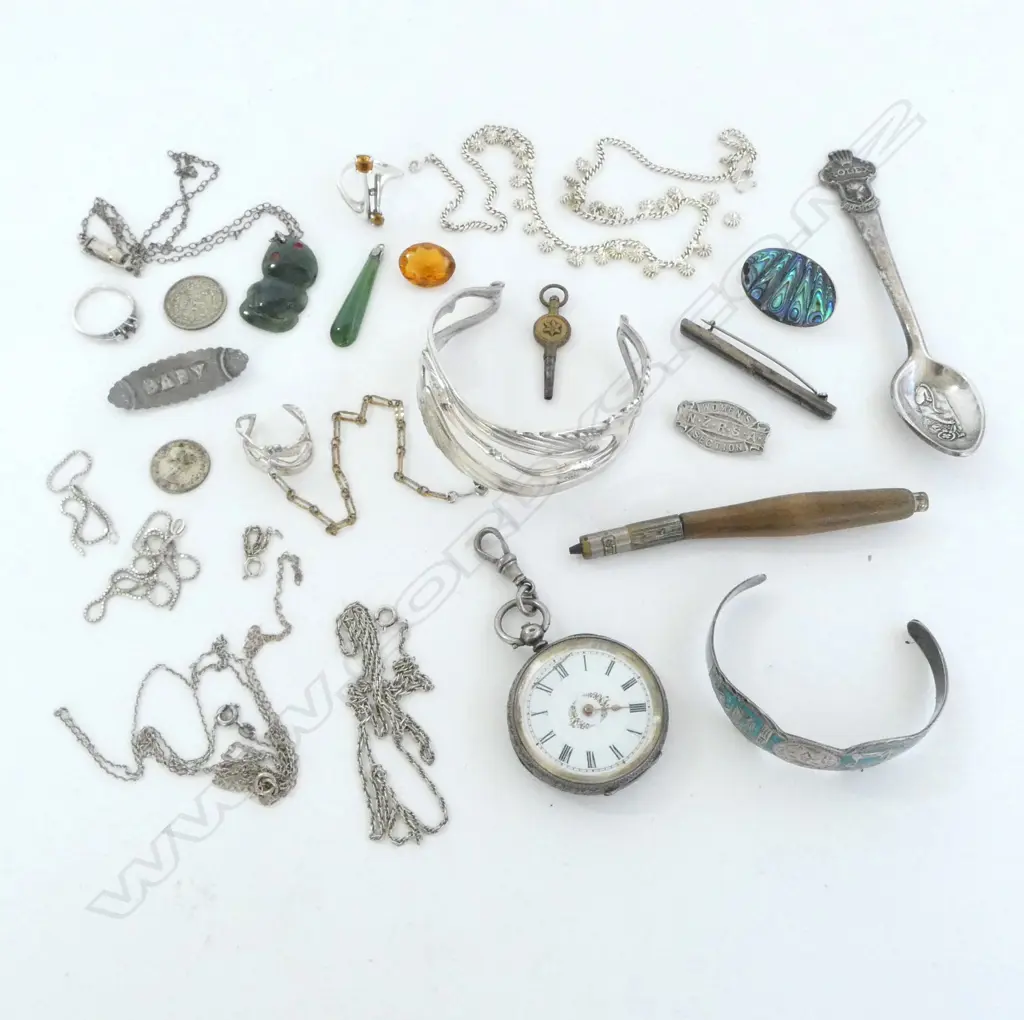 asst SILVER & OTHER VINTAGE JEWELLERY & COLLECTABLES Image 1++