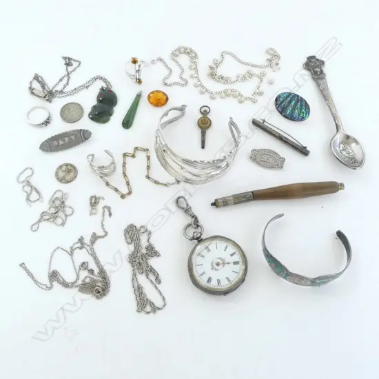asst SILVER & OTHER VINTAGE JEWELLERY & COLLECTABLES