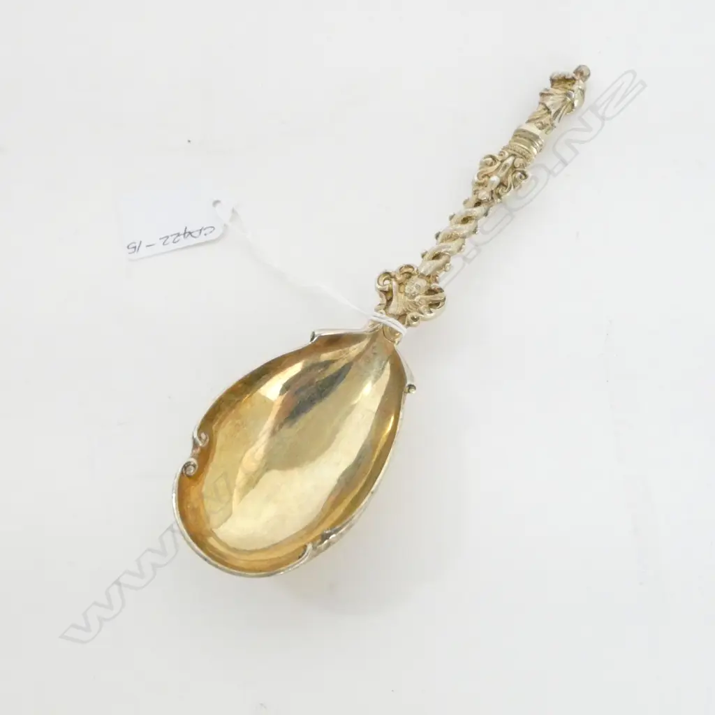 SILVER APOSTLE SPOON, LONDON 1881, 87gm WITH GUILDING Image 1++
