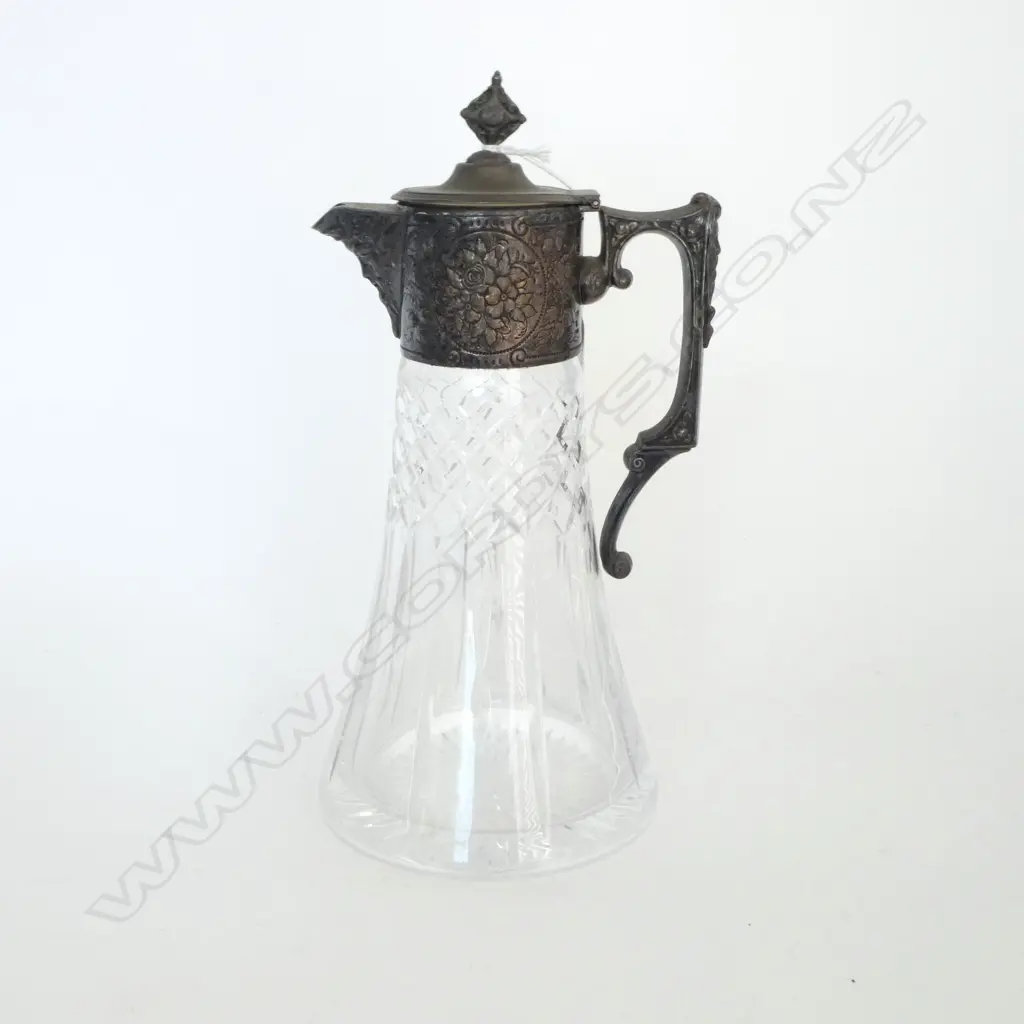 SILVER PLATE CRYSTAL CLARET JUG H.280mm Image 1++