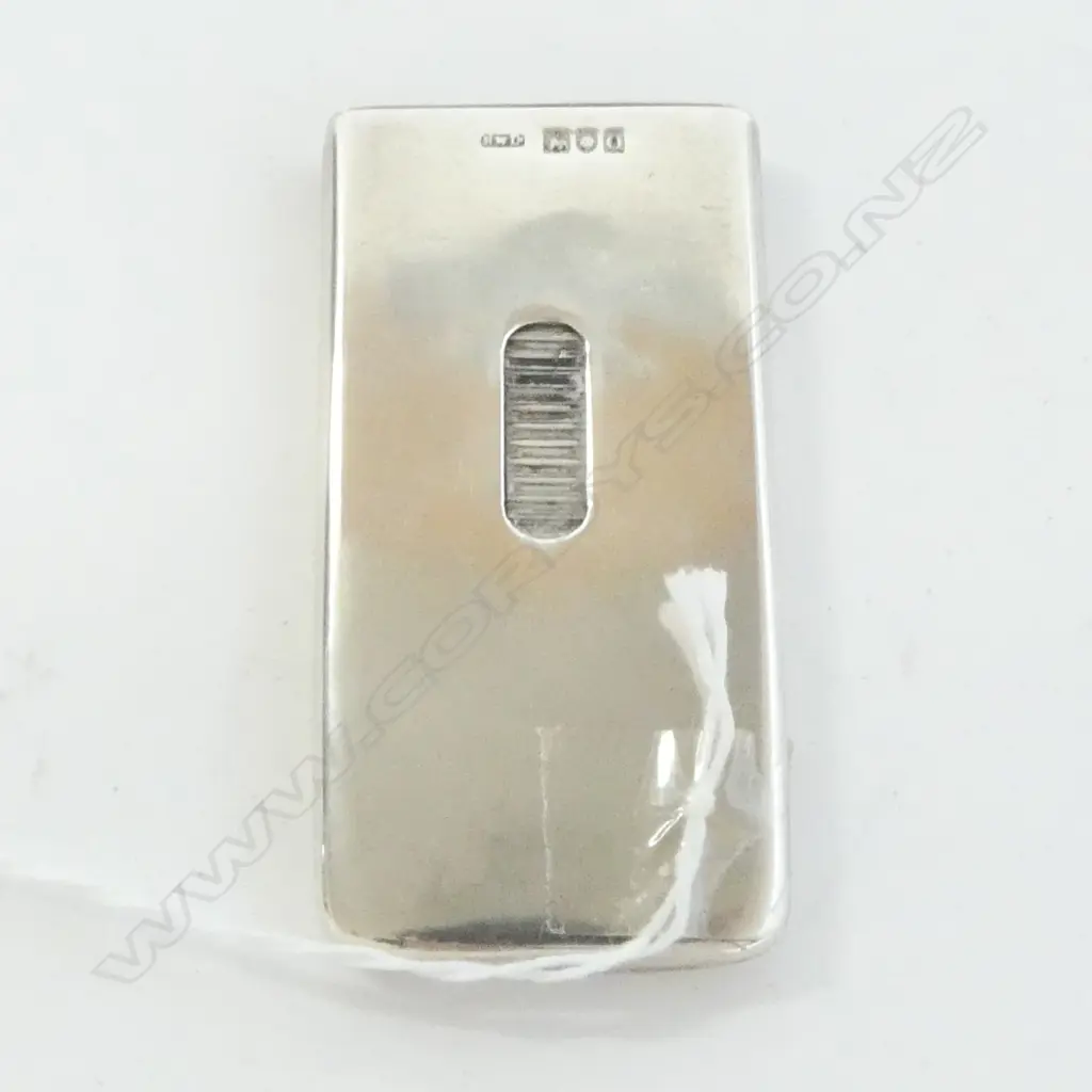 SILVER REPEATING CARD CASE, LONDON 1909 in original box w directions, 42.7gms Image 1++