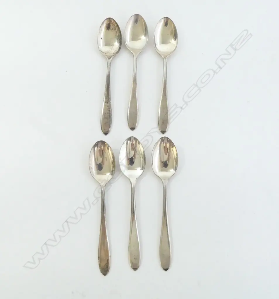 set 6 SILVER COFFEE SPOONS Birmingham 1954 48gms Image 1++