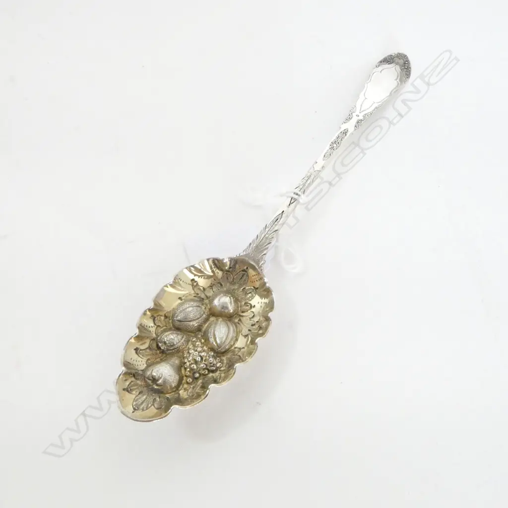 SILVER BERRY SPOON, ASSAY MARKS, 49gm Image 1++